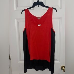 Beautiful new with tags, red and black tank